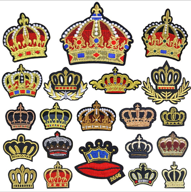 Sewing Id - สินค้ามาใหม่ แพทช์ปักลายมงกุฎ 10 ชิ้น รีดติดหรือเย็บติด สำหรับตกแต่งเสื้อผ้า