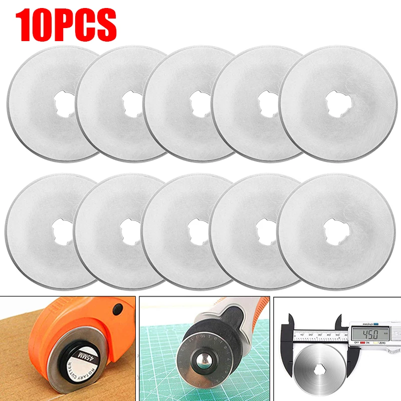 Rotary Cutter Fabric - 10Pcs ใบมีดตัดโรตารี่ใบเลื่อยวงเดือน Patchwork ผ้าหนังเติมใบมีดศิลปะหัตถกรรมเครื่องมือเย็บผ้า Quilting 28/45/60มม.