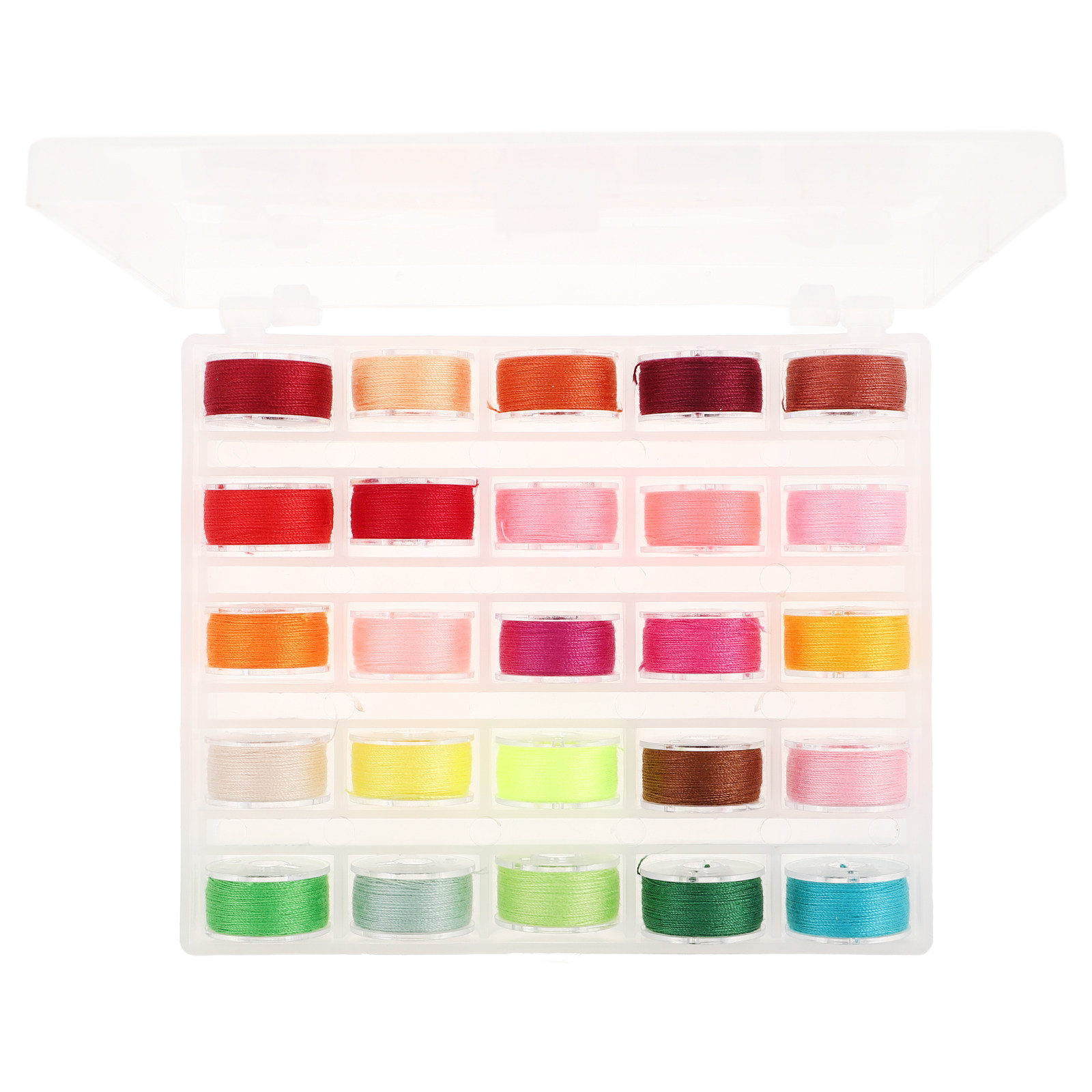 Sewing Kit - ชุดด้ายสำหรับจักรเย็บผ้า 25 ชิ้น พร้อมกล่องเก็บอเนกประสงค์ อุปกรณ์เสริมสำหรับงานเย็บผ้าในครัวเรือน ที่เก็บด้ายสำหรับจักรเย็บผ้า