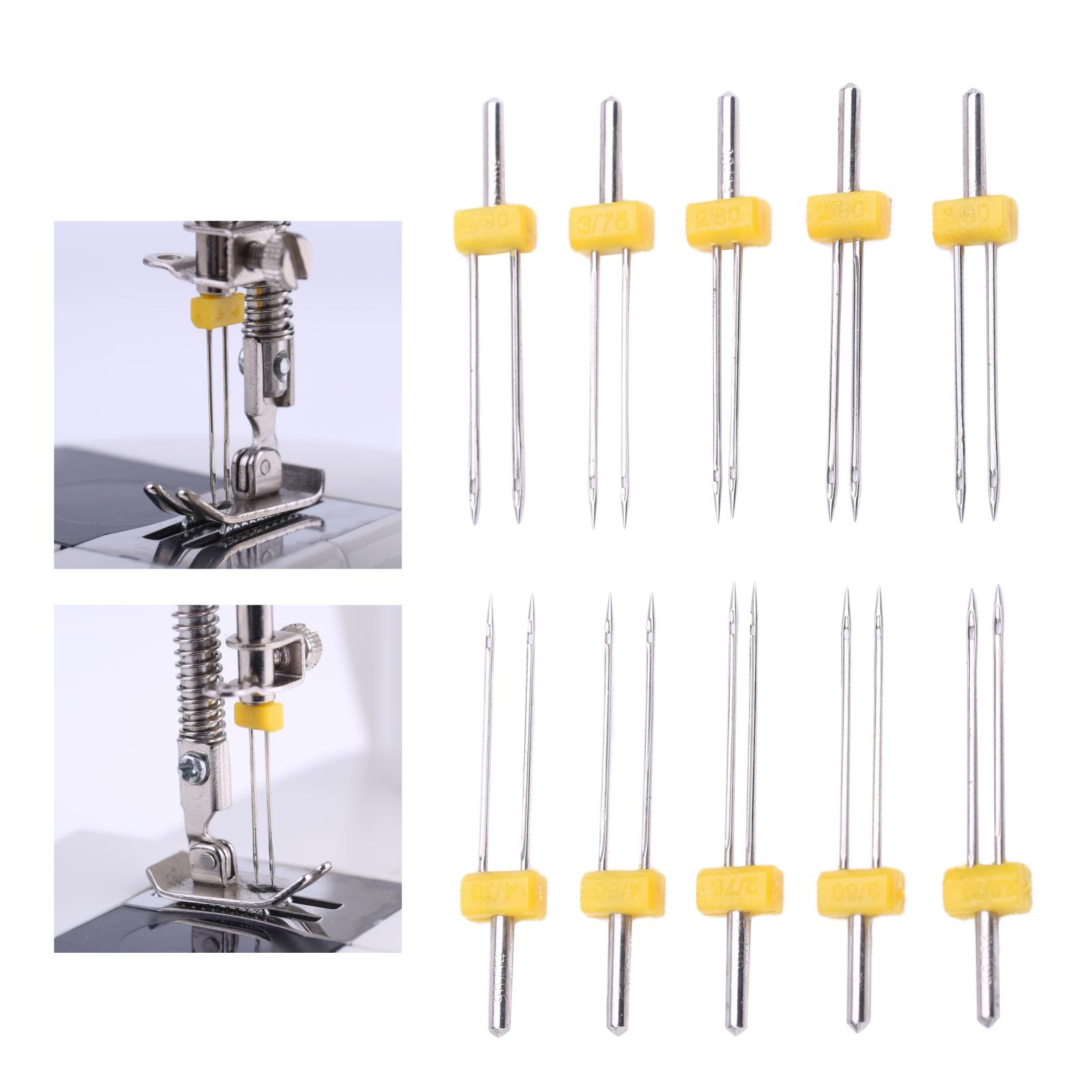 Twin Needle Stretch - 10 Pcs Twin เข็มคู่ยืดเครื่องเข็ม Pins ใช้งานร่วมกับผีเสื้อ,Brother,