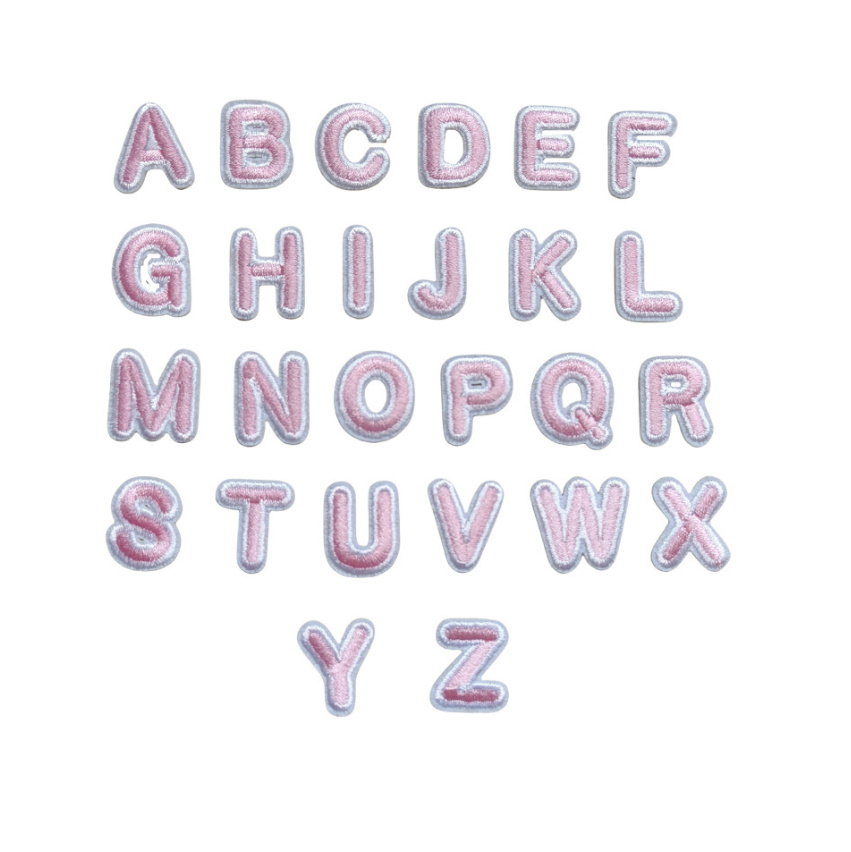 แพทช์ปักลายตัวอักษรสีชมพู ขนาด - Sewing Id บทวิจารณ์และราคา