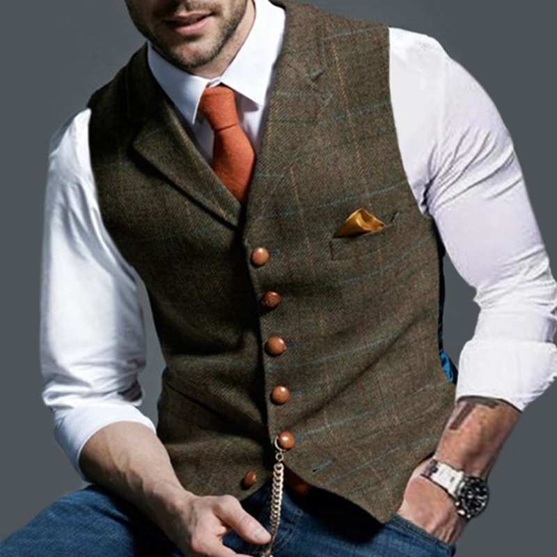 แฟชั่นผู้ชายเสื้อLapel Tweedลา - Sewing Tweed บทวิจารณ์และราคา