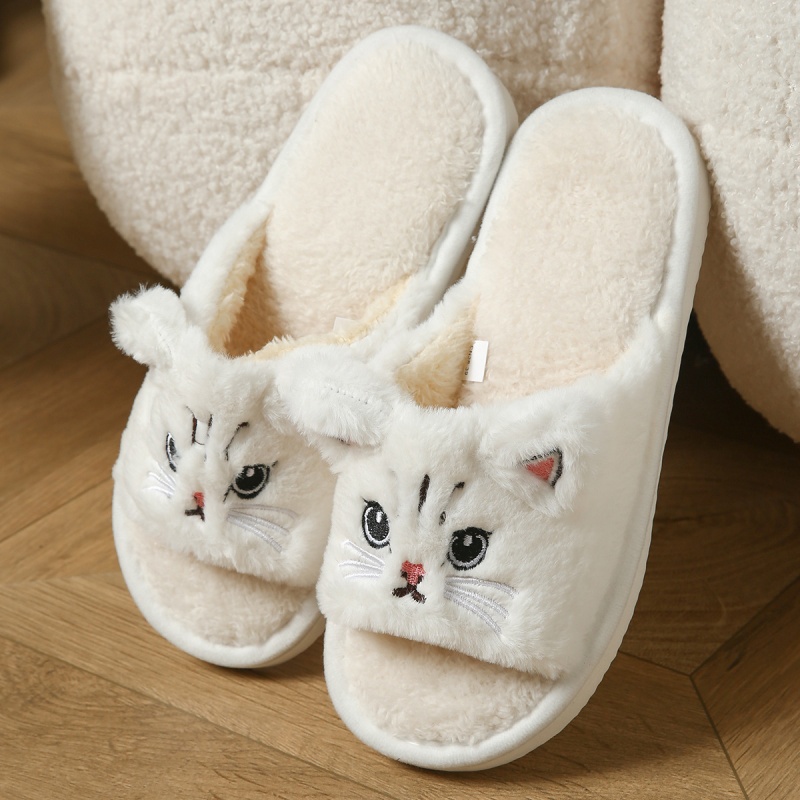 รองเท้าแตะขนนุ่มลายแมวน่ารักสำ - Sewing Cloth บทวิจารณ์และราคา