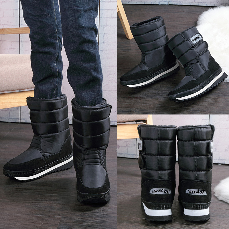 รองเท้าบูทหิมะผู้ชายแบบหนาบุด้ - Sewing Nylon บทวิจารณ์และราคา