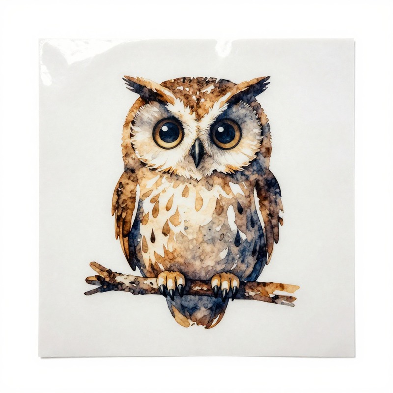 ไวนิลรีดติดลายรูปนกฮูกสีน้ำสำห - Iron On Patch บทวิจารณ์และราคา